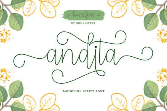 Andita: A Light Script Typeface for Elegant Editorial Design
